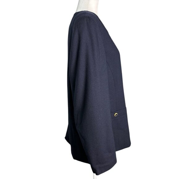 Rena Rowan for SAVILLE Navy Blue Double Breasted Blazer Jacket Y2K Womens SZ 18W - Picture 4 of 6